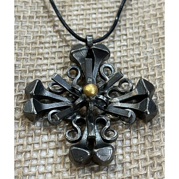 Y2K Gothic Victorian Style Cross Silver Tone Pendant Necklace Whimsigoth - Picture 4 of 9